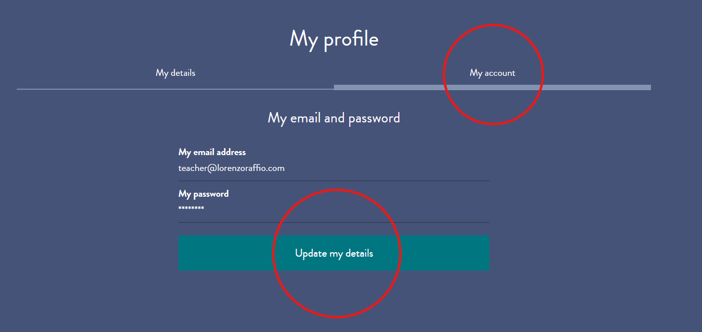 How do I change my password, wmail, and account information? – TeachMe